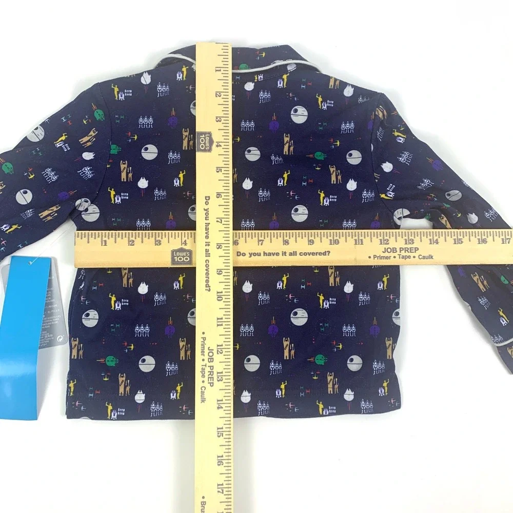 Disney Store Star Wars Pajama Set Kids Sz 2 Blue Death Star Falcon Droids Chewie